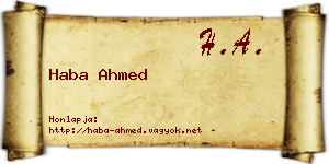 Haba Ahmed névjegykártya